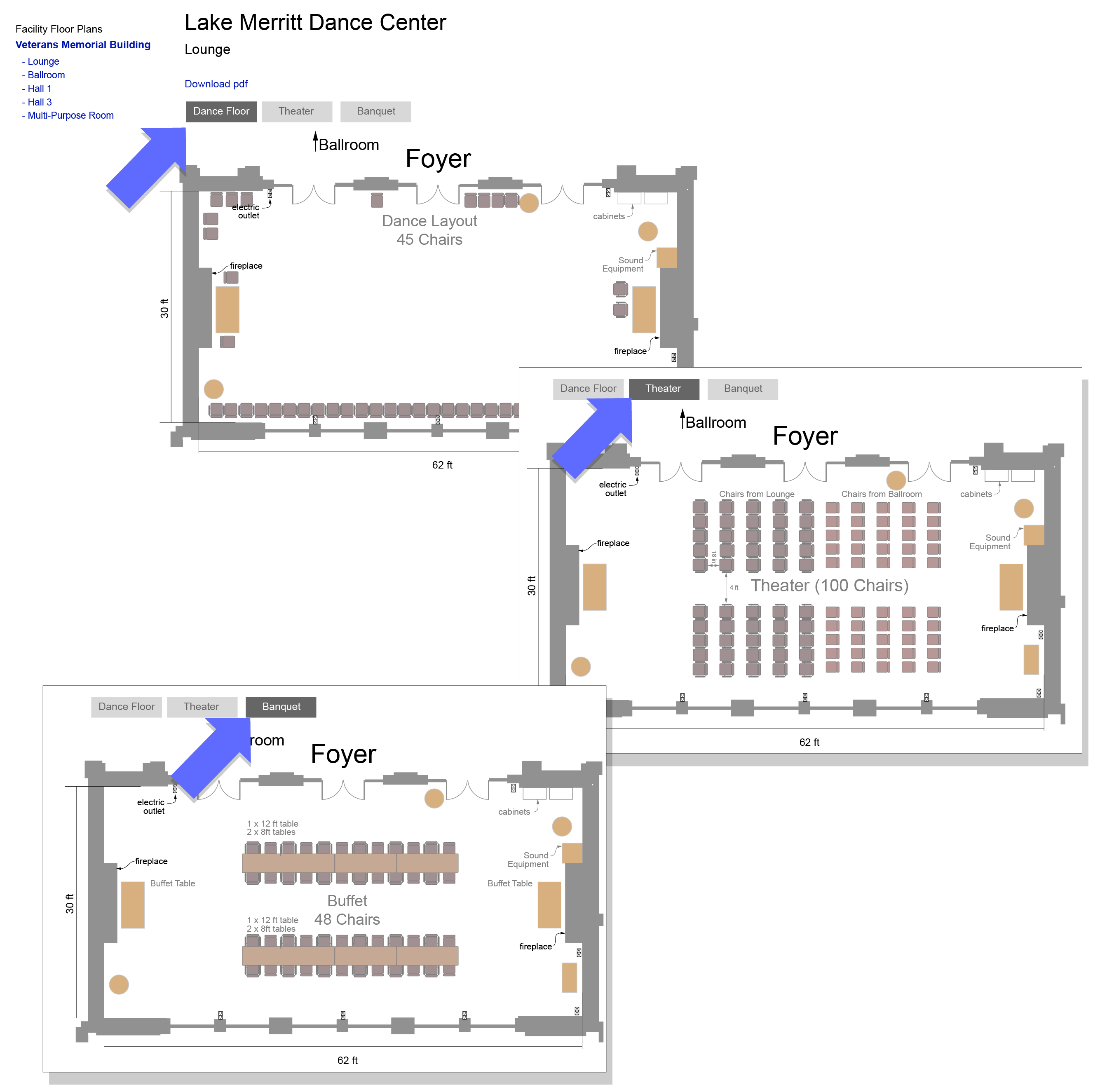 event layouts